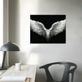 thumbnail image 3 of ONETECH Nordic Retro Black and White Angel Wings Canvas Painting Poster Abstract Wings Art Prints Pictures Livingroom Decoration 20x16in, 3 of 4