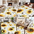 thumbnail image 5 of 6'x9' Area Rugs, Sunflower Indoor Outdoor Area Rug for Living Room Bedroom, Farmhouse Grey Buffalo Check Floral Bee Washable Bathroom Rugs Kitchen Floor Carpet Mats Home Decor Aesthetic, 5 of 8