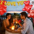 thumbnail image 5 of 58pcs Romantic I Love You Balloons & Red Heart Balloons Set w/1000 Red Rose Petals & Big 40" Teddy Bear Balloons for Valentine's Day Anniversary Decorations Special Night MUTOCAR, 5 of 5