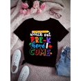thumbnail image 1 of Girls' " Watch Out Pre-K Here I Come" First Of Pre-K T-Shirt - Black Cotton Short Sleeve Crew Neck Tee With Playful Lettering & Stars, Back To School Youth Top, 1 of 6