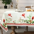 thumbnail image 3 of Christmas Cardinal Bird Tablecloth,Christmas Table Cloth Rectangle 60 x 84,Wrinkle Resistant and Washable Xmas Tablecover,Perfect for Kitchen Dinner,Family Gathering,Holiday Dining Room Table, 3 of 6