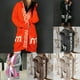 thumbnail image 5 of Cardigan Hooded Letter Sweater Coat Long Sleeve Pockets Solid Color Outwear, 5 of 8
