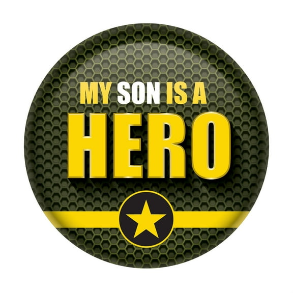 My Son Is A Hero Button, (Pack of 6)