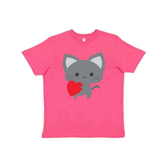Inktastic Heart Cat Youth T-Shirt