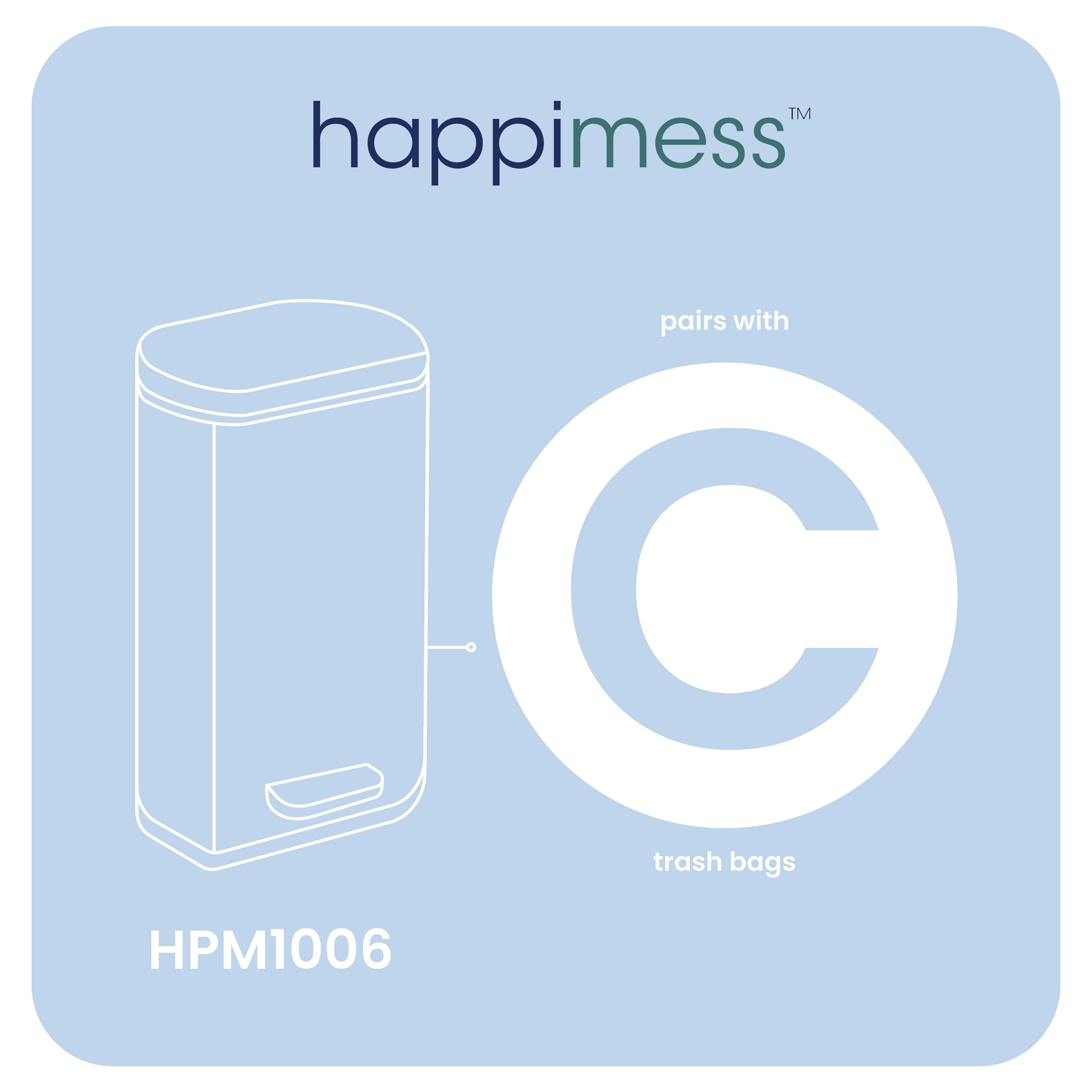 happimess Connor Rectangular 13.2-Gallon Trash Can with Soft-Close Lid and FREE Mini Trash Can, Denim Blue, HPM1006J