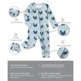 thumbnail image 3 of QEFJNO Bamboo Viscose Baby Boys Long Sleeve Romper, Newborn Infant Girls Jumpsuit, 2-Way Zipper Coverall Bodysuit - Chicken, 3 of 7