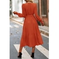 thumbnail image 2 of Vestido PRETTYGARDEN cruzado maxi de manga larga y escote en V XXL, 2 of 7
