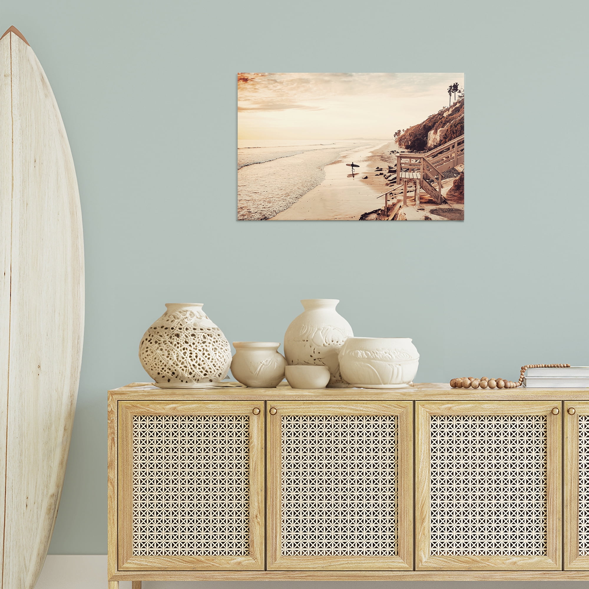 Stupell Industries Sunset & Surf Landscape Nautical & Beach Photography Wrapped Canvas Art Print Wall Art, 30 x 20