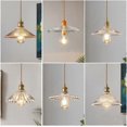 thumbnail image 1 of Japanese Retro Style E27 Gold Iron Chandelier Small Lamp Hanging with Glass Shade for Indoor Decor, 1 of 4