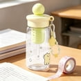 thumbnail image 4 of Cute Kawaii Water Bottle with Strap & Filter, Leakproof Portable Reusable Plastic Water Bottle for Women, Cartoon Animal Design Clear Drink Cup for Office, Travel, Outdoor Sports, 4 of 7