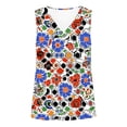 thumbnail image 4 of Tank Top for Women V Neck Sleeveless Fashion Vintage Loose Fit Graphic Leaf Print Lightweight Breathable Summer Top, 4 of 6
