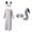 White, variant on Adults Scary Wolf Granny Costume with Plush Ear Hat and Tail & Gloves,Halloween Big Bad Wolf Granny Costume with Hat & Gloves & Tail Set,LARP Horror Wolf Grandma Costume Outfit