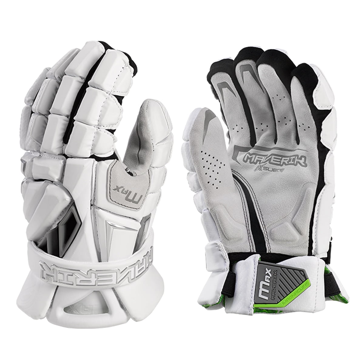 Maverik MAX Senior Lacrosse Gloves White