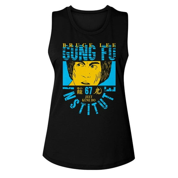 Bruce Lee Bl Gung Fu Black Women's Muscle Tank T-Shirt M