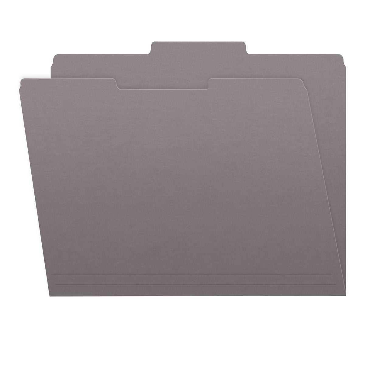 Gray Color File Folders, 1/3 Cut Top Tab, Letter Size, Perfect for Organizing Documents in File Drawers, Box of 100