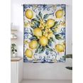 thumbnail image 2 of Sheer Curtains 63 Inch Length, Yellow Lemon Semi Sheer Curtains Light Filtering Window Treatment, Middle Century Blue Italian Textured Privacy Voile Drapes for Living Room Bedroom 52x63 Inch, 2 of 7