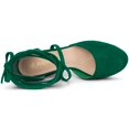 thumbnail image 4 of Zapatos De Tacón Grueso Con Tiras Y Plataforma Con Cordones Para Mujer Verde 40, 4 of 6