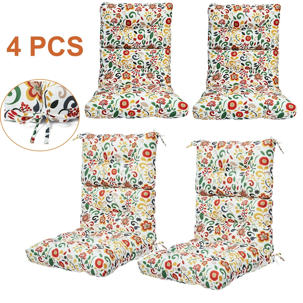 1/4 pcs Outdoor High Back Chair Cushion High Rebound Foam Solid Chair Cushion All Weather