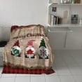 thumbnail image 4 of Gnomes Christmas Decorations Throw Blankets, Farmhouse Buffalo Plaid Red Black Soft Fleece Blanket Decorative for Home Sofa Couch Chair Living Bedroom,40x50 inches, Winter Snowflakes, 4 of 5