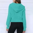 thumbnail image 3 of NOLDARES Womens Warm Cozy High Neck Long Sleeve Solid/Color Block 1/4 Zip Casual Pullover Sweatshirts(Mint Green,XL), 3 of 5