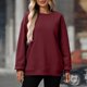 thumbnail image 2 of Tops deportivos,Blusa informal de manga larga para mujer, cuello redondo, poliéster, corte holgado, cómoda para uso diario, sopatenor, 2 of 9