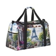 thumbnail image 2 of Rocae Parisian Cafe With Eiffel Print Hand Travel Bag Travel Duffel Bag and Fitness Bag, Women's Waterproof Weekend Tote, Men's Travel and Fitness Essentials, 2 of 7
