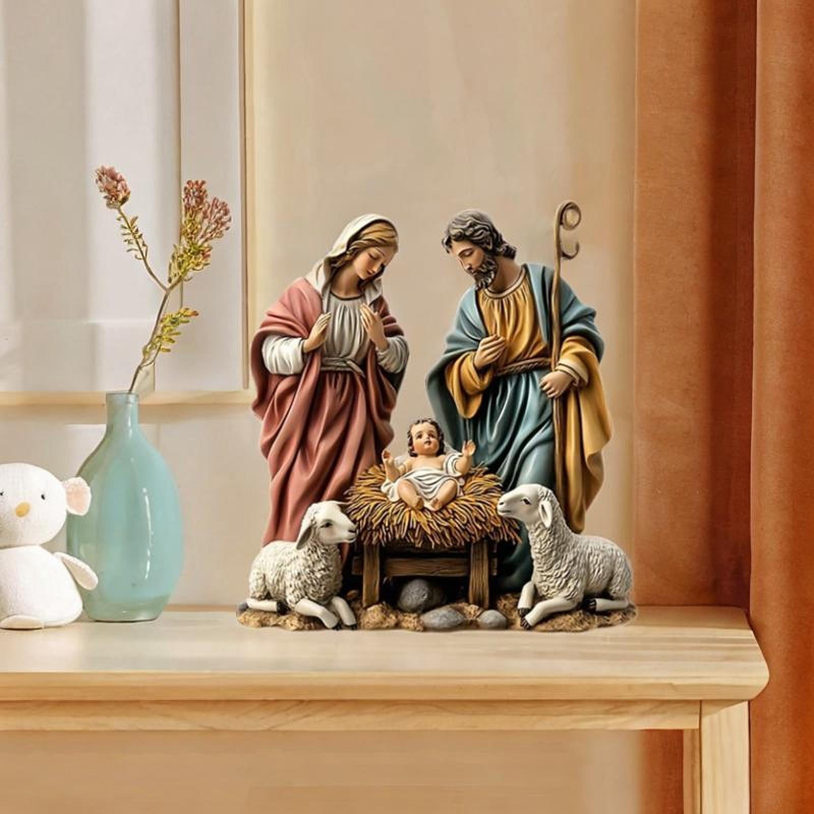 yotijay Christmas Nativity Scene Figurine Birth Ornament of Jesus Desktop Decor Nativity