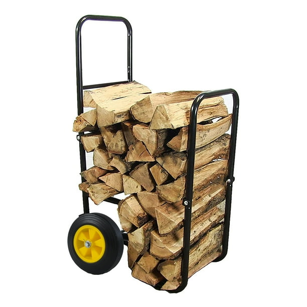 LKIJYG Firewood Log Cart firewood carrier rack holder with wheels with