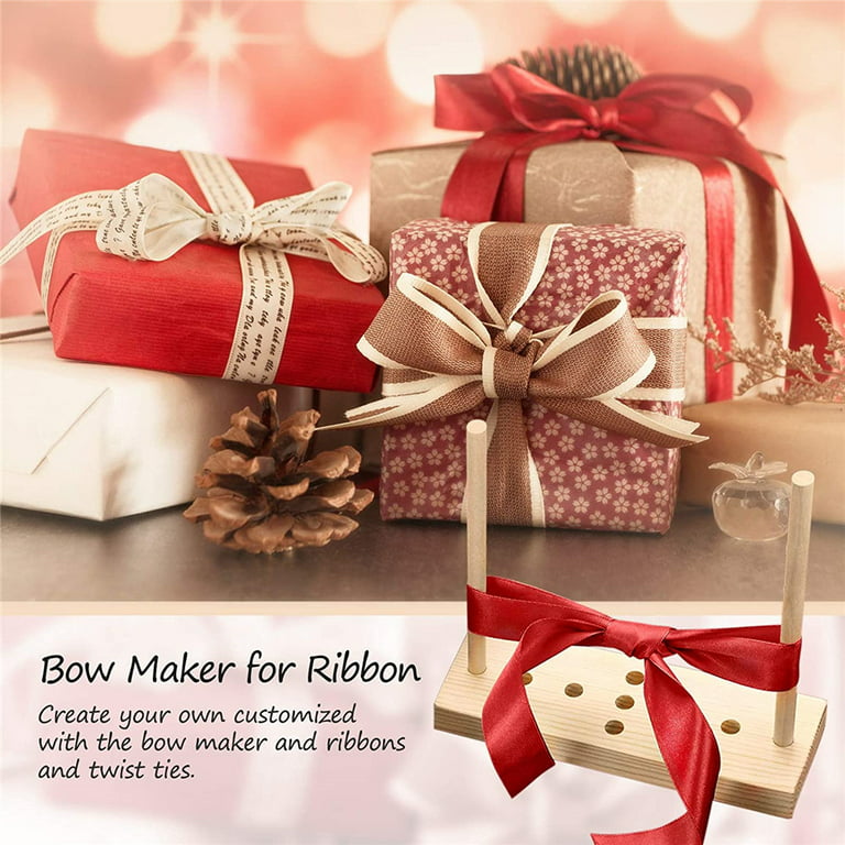 Extended Wooden Ribbon Bow Maker for Ribbon Wreaths Christmas Gift