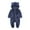 Y-14-Navy, variant on QUYUON Baby Girls Fleece Romper Zip Front Newborn Toddler Boys Girls One-Piece Footies Winter Warm Long Sleeve Rompers Jumpsuits Newborn Infant Bodysuit Pajamas Sleepwear Gray 6-12 Months