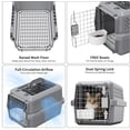thumbnail image 5 of RIZZARI Grey Small Hard Sided Pet Carrier, Portable Ventilated Travel Crate with Metal Door and Handle for Small Dogs and Cats, Perfect for Car Rides, Vet Visits and Daily Use, 5 of 8