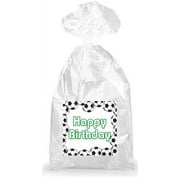 CAKESUPPLYSHOP Green Soccer Happy Birthday Party Favor Bags with Ties - 12pack