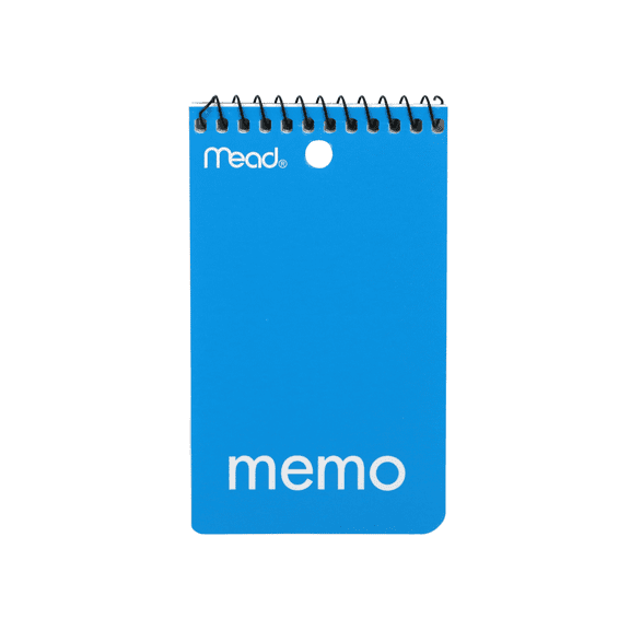 Mead Top Bound Spiral Mini Memo Book: 3 in. x 5 in. (Blue) 60 sheets