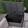 thumbnail image 2 of Brooke Outdoor 8 Piece Wicker and Aluminum Sectional Sofa Set with Coffee Table, Storage Ottoman and Club Chair, Gray, Silver, 2 of 11