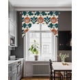 thumbnail image 3 of Orange Green Botanical Art Swag Valances for Windows, Small Curtains Drapes, Summer Greenery Floral Kitchen Window Curtains Over Sink Rod Pocket Window Treatment Valance for Bedroom/Bathroom 56"x36", 3 of 5