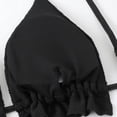 thumbnail image 5 of COMVALUE Two Piece Bikini Sets for Women Sexy Halter Triangle Top Swimsuit String Thong Bathing Suit (Black, XL), 5 of 9