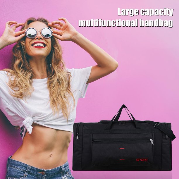 Bolso de viaje multifunción Lona de gran capacidad Unisex Gimnasio Tote (Negro) Tmvgtek Para estrenar