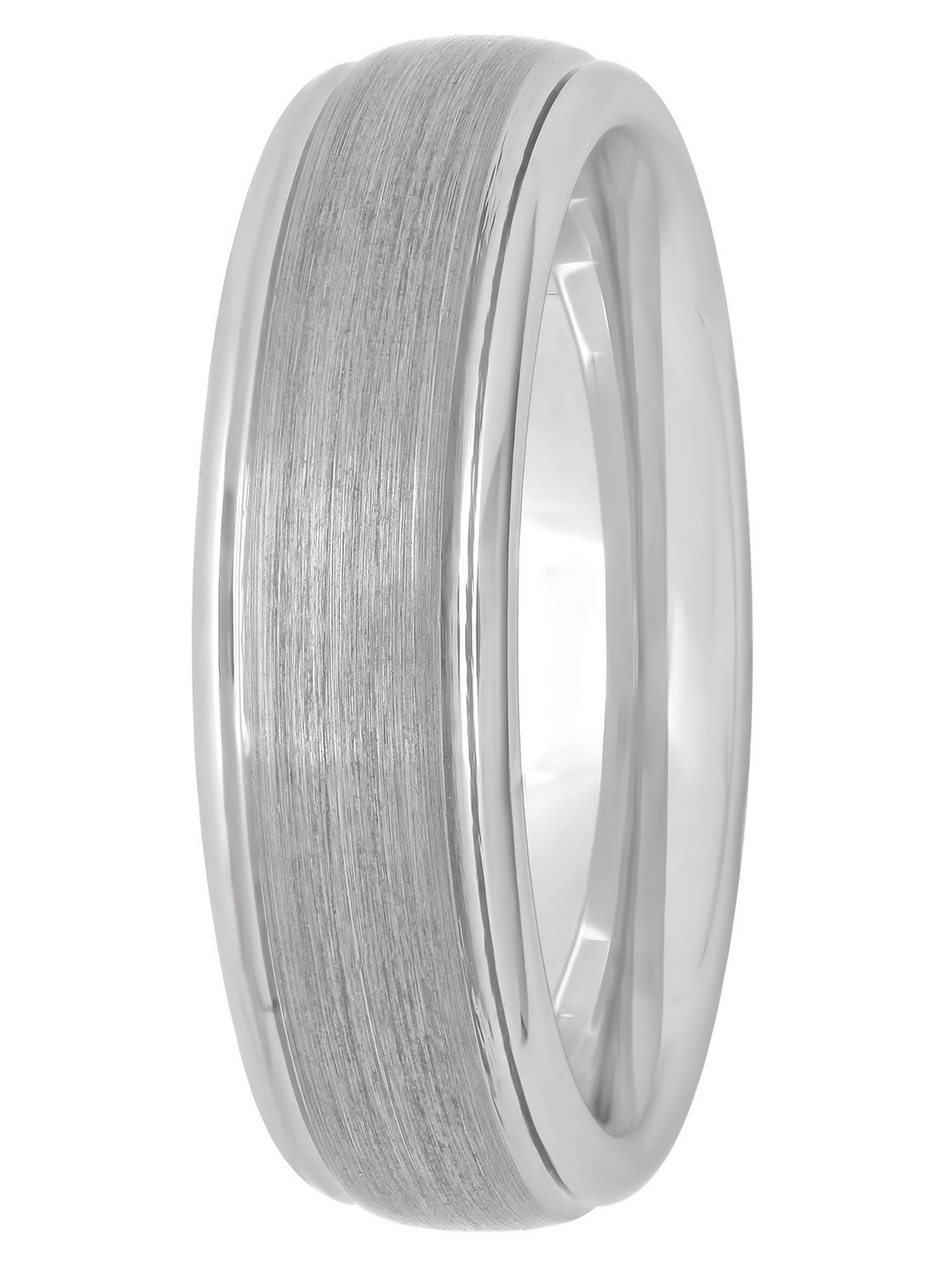 Mens Gray Tungsten 7MM Grooved Comfort Fit Wedding Band - Mens Ring
