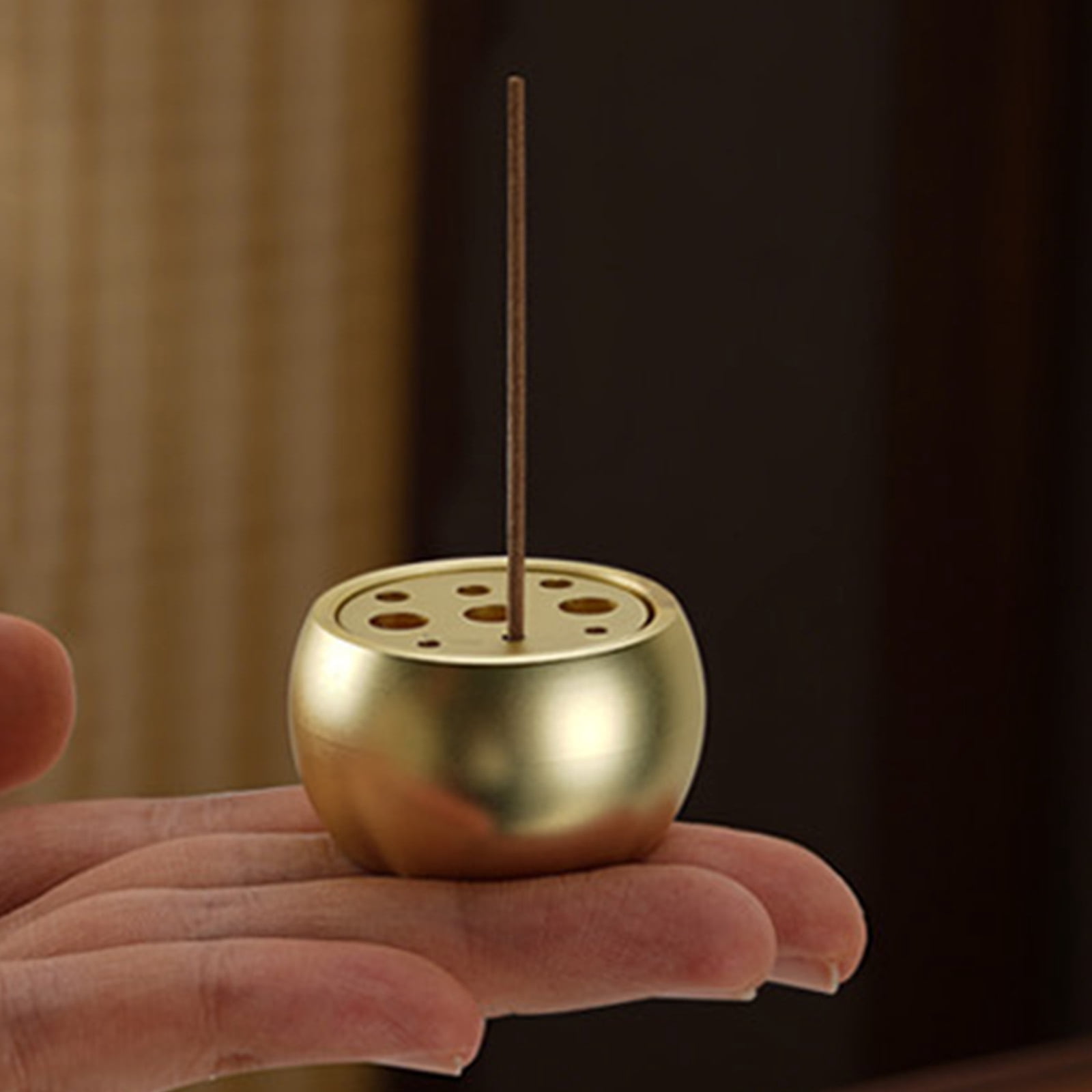 9Holes Incenses Burners,Brass Incenses Holder Ashes Catcher for Meditations Yogas Room