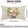 thumbnail image 3 of Floral Leaf Lumbar Pillow Covers 12x20 Inch Pink Flower Leaves Buffalo Plaid Vase Decorative Pillow Cases Spring Summer Seasonal Cushion Covers Farmhouse Home Decor For Porch Couch Outdoor Set of 2, 3 of 6