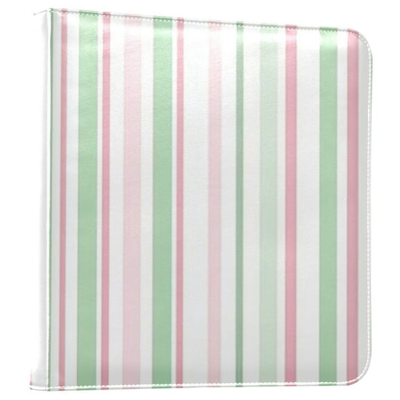 Photo Album Leather Photo Album 11.8x11.2x1.5 Inch Bookshelf Photo Album Photo Album Photo Store Scrapbook Photo Album Pink and Green Stripes