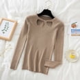 thumbnail image 4 of Suéter de punto calado para mujer, jerseys acanalados, suéteres básicos, jerséis ajustados, Tops suaves y cálidos, Otoño e Invierno, 4 of 5