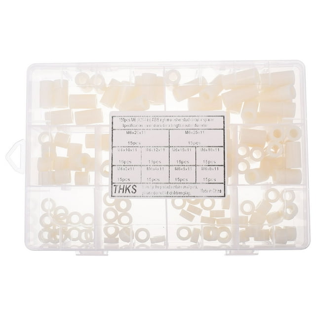 Hytrove Ensemble Assorti de 150 Pcs d'Espaces Ronds en Nylon pour Projets de Bricolage