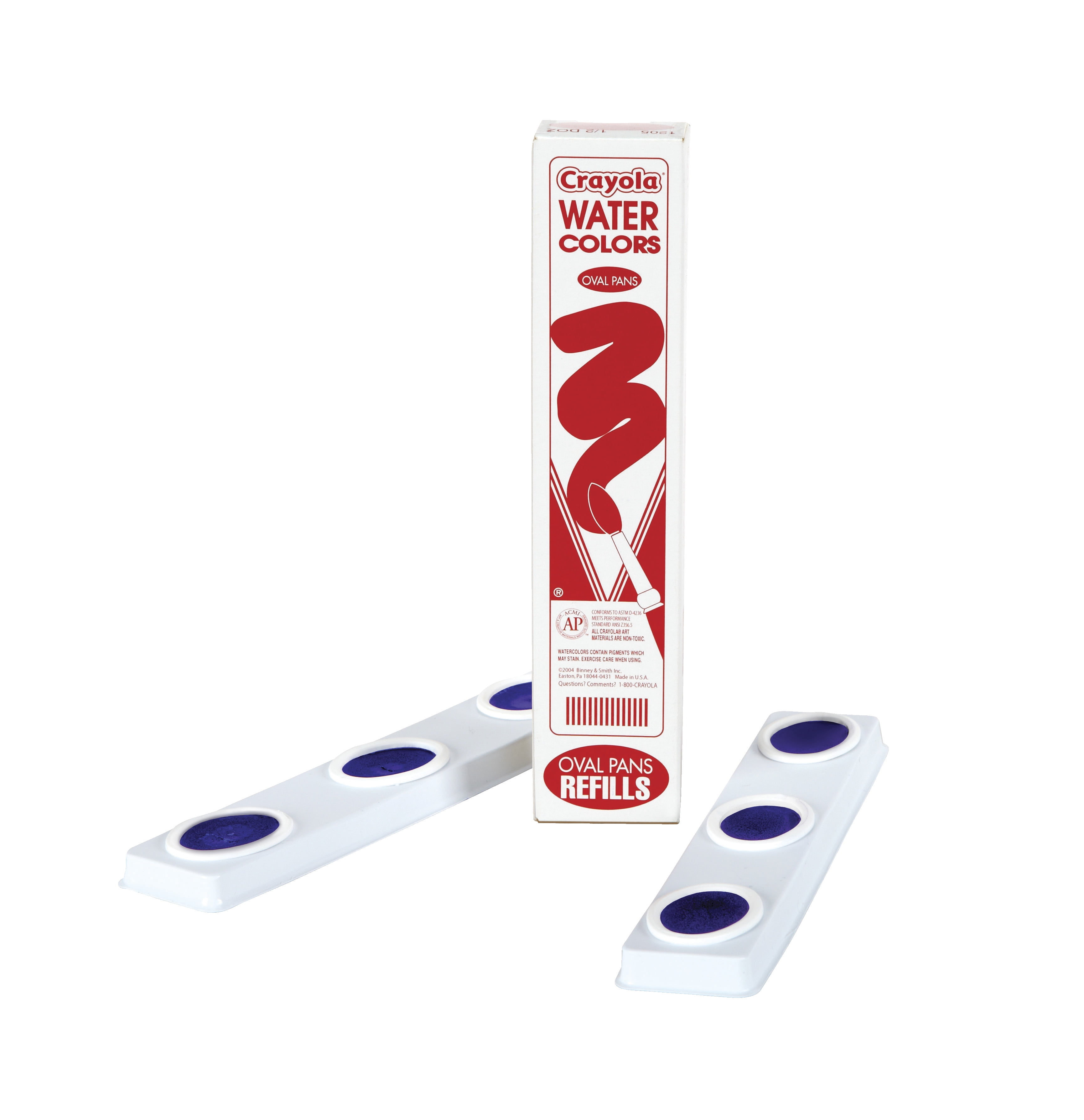 Crayola Watercolor Paint Refill, Plastic Oval Pan, Primary Blue, Pack Of 6