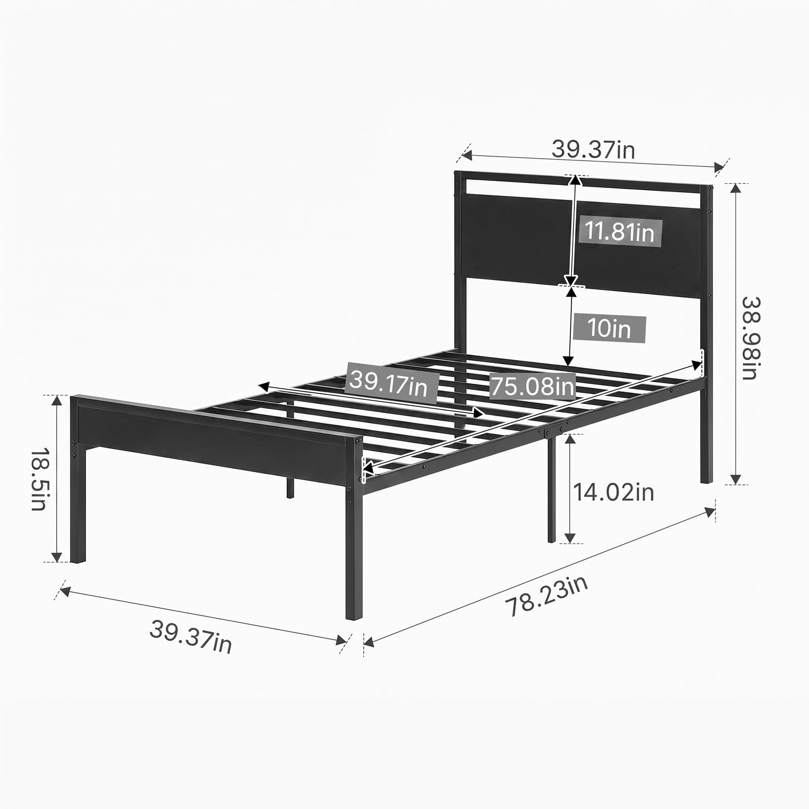 Alvantor Metal Platform Bed Frame, Mattress Foundation with Headboard and and Footboard, No Box Spring Needed Support, Noise Free, Easy Assembly