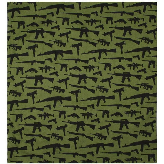 Rothco 2814 Gun Pattern Bandana, Olive Drab