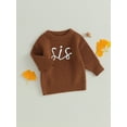 thumbnail image 4 of Bagilaanoe Toddler Baby Girl Knitted Sweater Long Sleeve Letter Embroidery Pullover 6M 12M 24M 3T 4T 5T 6T Kids Warm Jumpers Tops Fall Loose Knitwear, 4 of 8