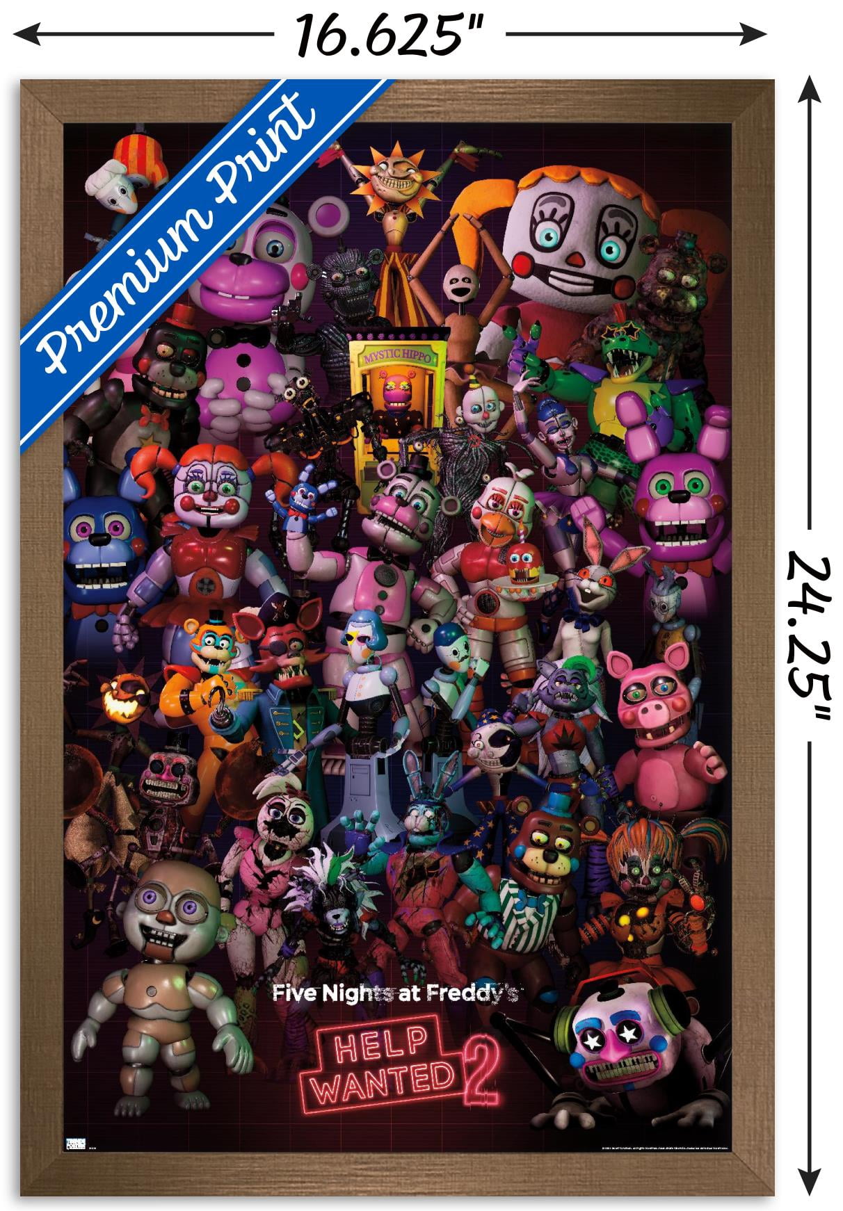 Five Nights at Freddy's: Help Wanted 2 - Group Wall Poster, 14.725" x 22.375" Framed