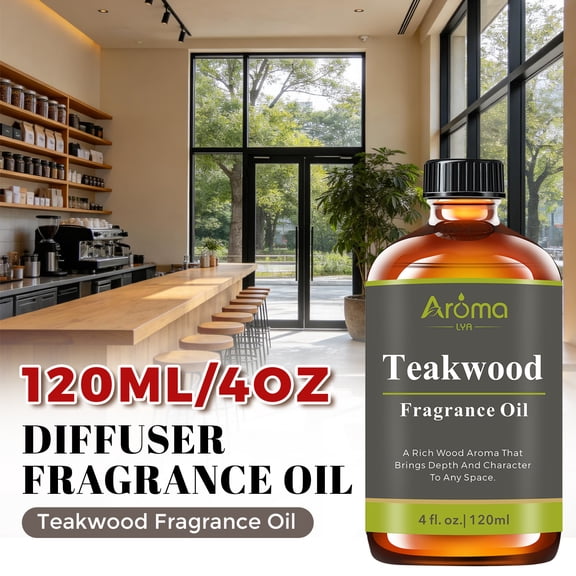 Teakwood Diffuser Fragrance Oil - 120ML (4oz) Scented Oil for Home and Office