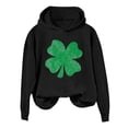 thumbnail image 2 of larppty Hoodies Sweatshirts for Women Lucky Shamrock Long Sleeve Shirt Casual Pullover Tops (Black, M), 2 of 7